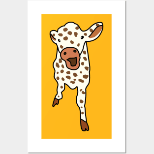 Aesthetic Cow With Brown Spots Posters and Art